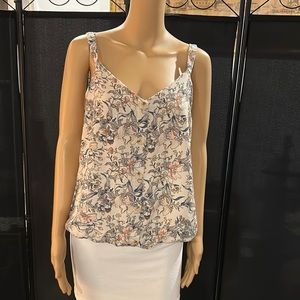 AUW adjustable strap floral top sz L